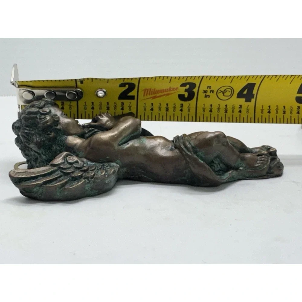 Set of 3 Vtg Bronze Tone Metal Putti Cherub Angel Wall Decor Hangins 4.25